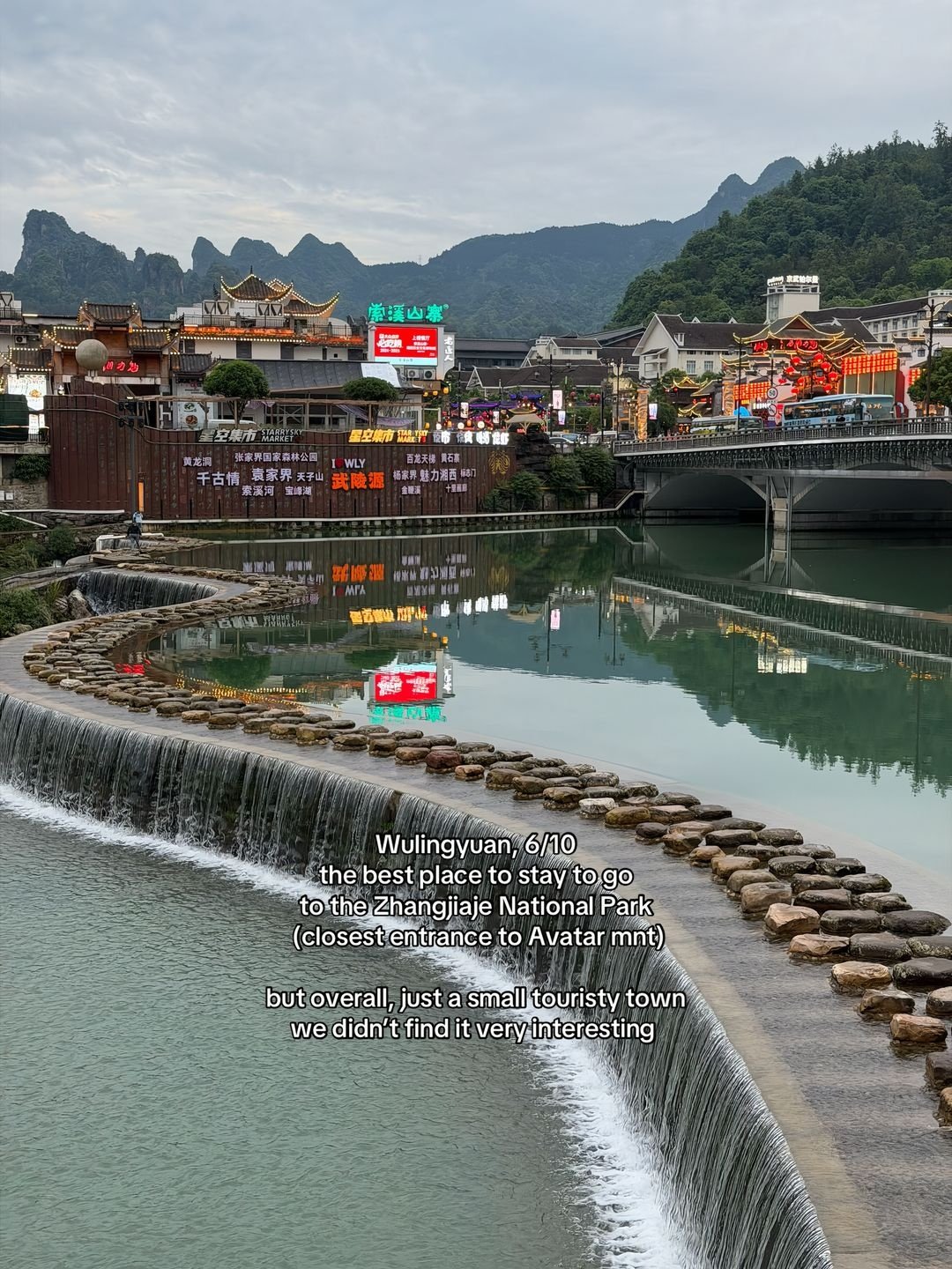 River and mountain scenery near Wulingyuan in Zhangjiajie