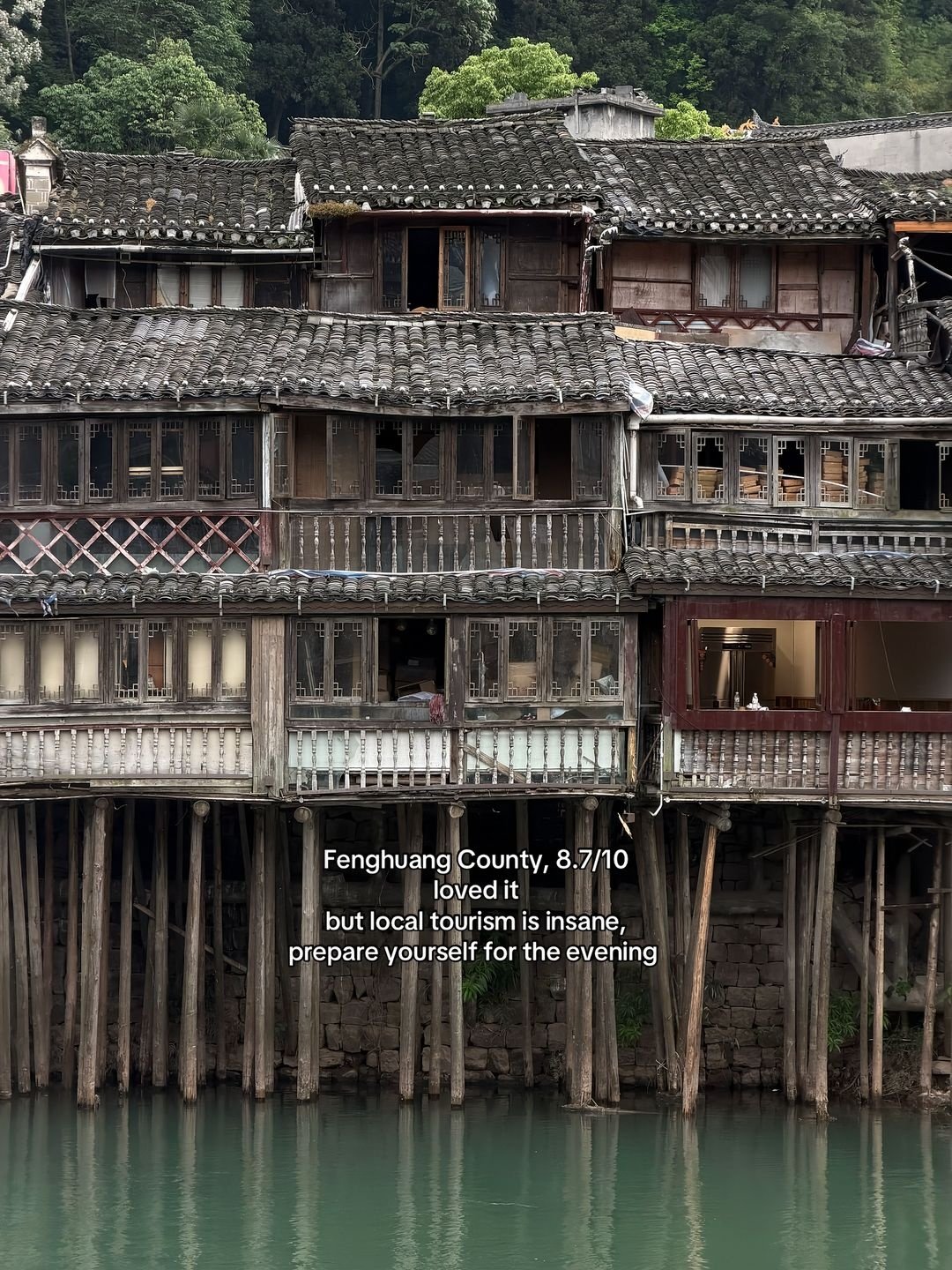 Traditional riverside houses in Fenghuang Ancient Town