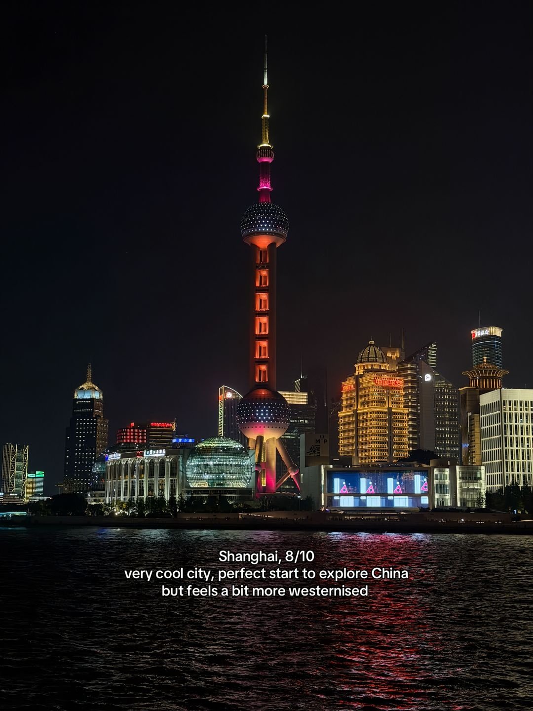 Oriental Pearl Tower and Shanghai skyline across the Huangpu River